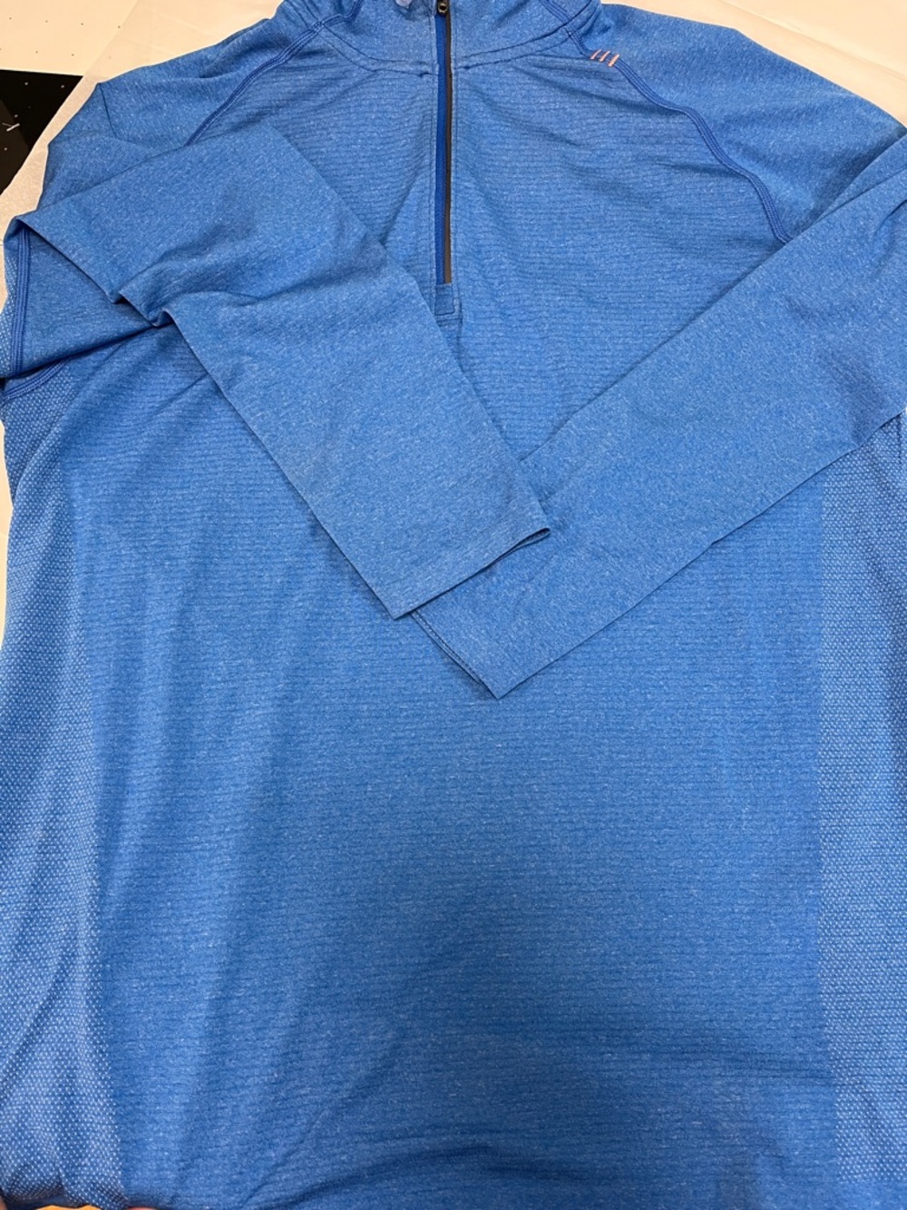 lululemon athletica Heathered Blue 1/4 Zip Hoodie men’s L performance pullover - Picture 6 of 12